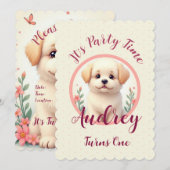 Invitation Chiot adorable (Devant / Derrière)