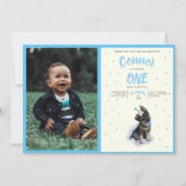 Invitation Chiot 🐶 berger allemand première photo d'annivers (Devant)