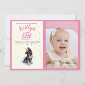 Invitation Chiot 🐶 berger allemand rose photo d'anniversaire (Devant)