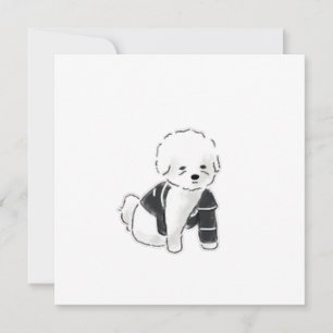 Invitation Chiot Bichon Frise portant un pull