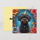Invitation Chiot Chapeau Anniversaire Adorable (Devant / Derrière)