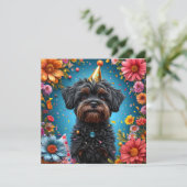 Invitation Chiot Chapeau Anniversaire Adorable (Debout devant)