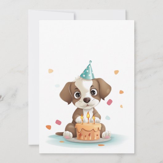 Invitation Chiot d'anniversaire (Dos)