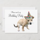 Invitation Chiot dans l'invitation d'anniversaire de (Devant)