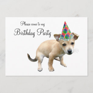 Invitation Chiot dans l'invitation d'anniversaire de