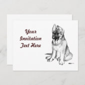 Invitation Chiot de berger allemand (Devant / Derrière)