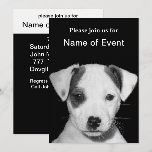 Invitation Chiot de Jack Russell Terrier (Devant / Derrière)