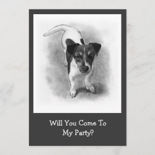 Invitation Chiot de Jack Russell Terrier au crayon : Chien,