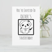 Invitation Chiot de la 5e fête d'anniversaire d'Oliver (Debout devant)