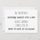 Invitation Chiot de la 5e fête d'anniversaire d'Oliver (Dos)