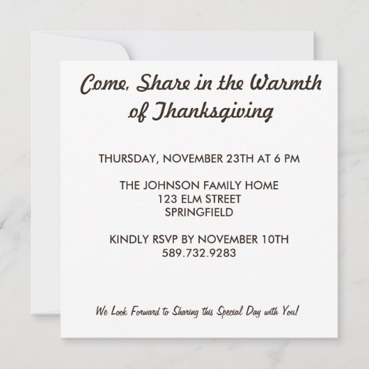 Invitation Chiot Mignon Avec Chapeau de Pèlerin Dîner de Than (Dos)