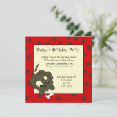 Invitation Chiot mignon avec os (Debout devant)