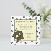 Invitation Chiot mignon avec os (Debout devant)