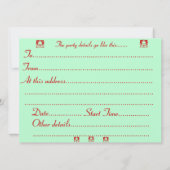 Invitation chiot noir et brun mignon avec bas de noël (Dos)