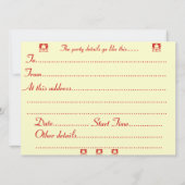 Invitation chiot noir et brun mignon vêtu pour noël (Dos)