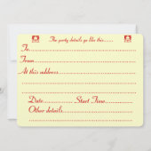 Invitation chiot noir et brun mignon vêtu pour noël (Dos)