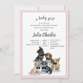 Invitation Chiot pur | Cravate noire Élégant Baby shower mign (Devant)