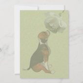 Invitation Chiots Beagle Rose Blanche Fête Animale Mignonne (Dos)