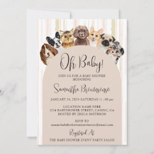 Invitation Chiots Beige Oh Baby