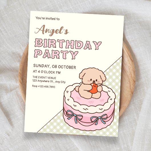 Invitation Chiots gâteau mignon