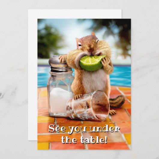 Invitation Chipmunk à la chaux (Devant / Derrière)