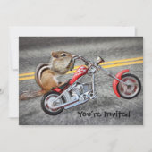 Invitation Chipmunk Biker équitation d'une moto (Devant)