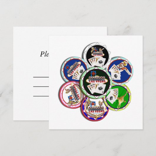 Invitation Chips de poker Galore (Devant / Derrière)