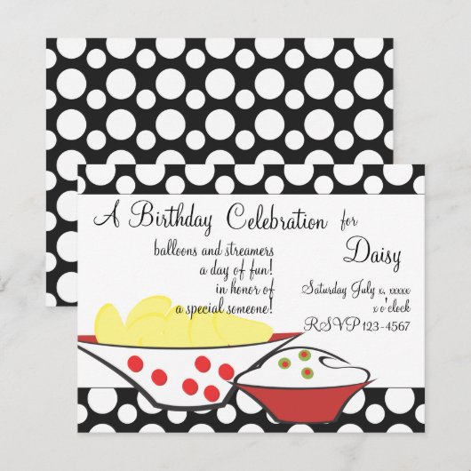 Invitation Chips et trempettes (Devant / Derrière)