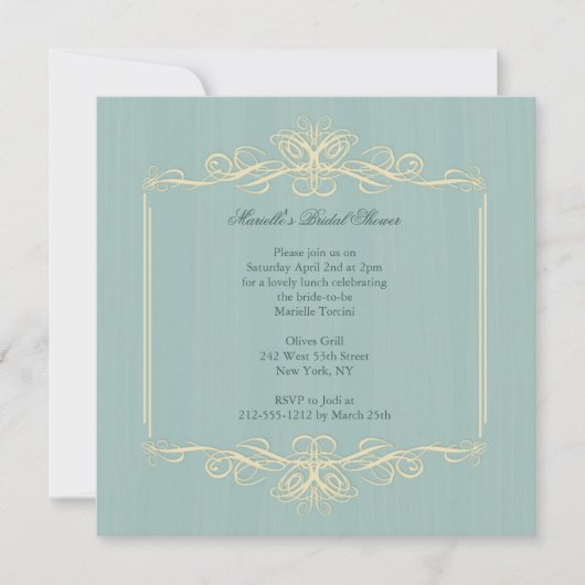 Invitation chique de Fête de la mariée de future (Devant)