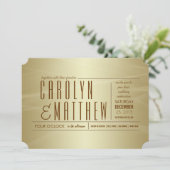 Invitation chique élégante de billet de mariage (Debout devant)