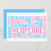 Invitation chitChat de cupcak (Devant / Derrière)