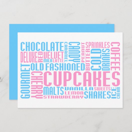 Invitation chitChat de cupcak (Devant / Derrière)