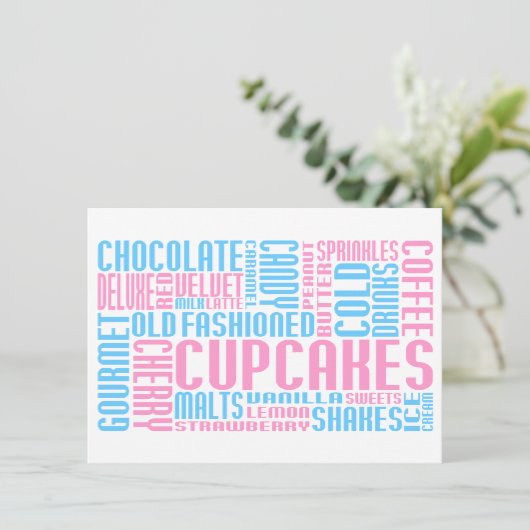 Invitation chitChat de cupcak (Debout devant)