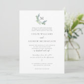 Invitation Chloe Simple Elégant Vert Mariage catholique (Debout devant)