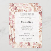 Invitation Chocolat à la crème rose Brown léopard Anniversair (Devant / Derrière)