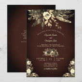 Invitation Chocolat Automne Brown séché Floral Mariage (Devant / Derrière)