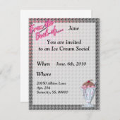 Invitation Chocolat aux fraises Modèle Sundae (Devant / Derrière)