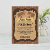 Invitation Chocolat Birthday Sweet Fountain Theme Girl's (Debout devant)