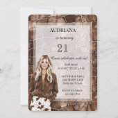 Invitation Chocolat Brown crémeux Blond Girl Anniversaire (Devant)