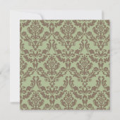 Invitation Chocolat Brown/douche Mariage damassé Sage (Dos)