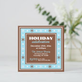 Invitation Chocolat Brown et Blue Holiday Celebration (Debout devant)