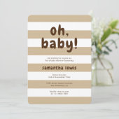 Invitation Chocolat Brown genre Baby shower neutre (Debout devant)
