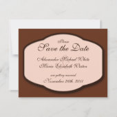 Invitation Chocolat Brown & Mariage beige Enregistrer les Dat (Devant)