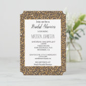 Invitation Chocolat Brown Parties scintillant d'or Leopard an (Debout devant)