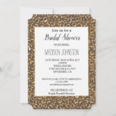 Invitation Chocolat Brown Parties scintillant d'or Leopard an (Devant)