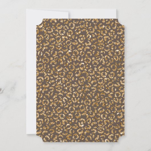 Invitation Chocolat Brown Parties scintillant d'or Leopard an (Dos)
