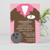 Invitation Chocolat Brown & rose Rejoignez le Team Bowling Pa (Debout devant)