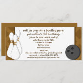 Invitation Chocolat Brown rouler sur Bowling Anniversaire (Devant / Derrière)
