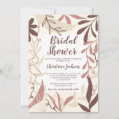 Invitation Chocolat brun Boho floral automne nuptiale douche (Devant)