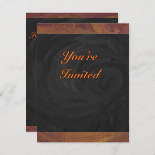 Invitation Chocolat Carmel Swirl (Devant / Derrière)